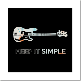 Keep It Simple P-Style Bass Guitar Texture Posters and Art